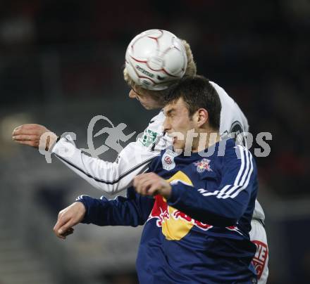 Fussball. Bundesliga. SK Austria Kelag Kaernten gegen FC Red Bull Salzburg. Weber (Kaernten), Dudic Milan (Salzburg). Klagenfurt, 19.3.2008
Copyright Kuess

---
pressefotos, pressefotografie, kuess, qs, qspictures, sport, bild, bilder, bilddatenbank