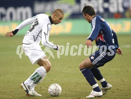 Fussball T-Mobile Bundesliga. SK Austria Kaernten gegen Red Bull Salzburg. Patrick Wolf (Kaernten), Milan Dudic (Salzburg). Klagenfurt, am 19.3.2008.

Copyright Kuess

---
pressefotos, pressefotografie, kuess, qs, qspictures, sport, bild, bilder, bilddatenbank