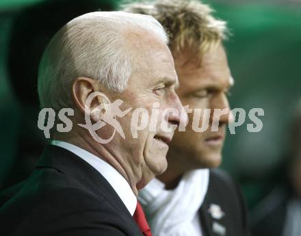 Fussball T-Mobile Bundesliga. SK Austria Kaernten gegen Red Bull Salzburg. Trainer Giovanni Trapattoni, Co-Trainer Georg Streiter (Salzburg). Klagenfurt, am 19.3.2008.

Copyright Kuess

---
pressefotos, pressefotografie, kuess, qs, qspictures, sport, bild, bilder, bilddatenbank