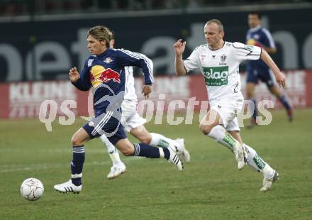 Fussball T-Mobile Bundesliga. SK Austria Kaernten gegen Red Bull Salzburg. Adam Ledwon (Kaernten), Christoph Leitgeb (Salzburg). Klagenfurt, am 19.3.2008.

Copyright Kuess

---
pressefotos, pressefotografie, kuess, qs, qspictures, sport, bild, bilder, bilddatenbank