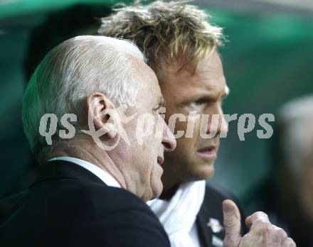 Fussball T-Mobile Bundesliga. SK Austria Kaernten gegen Red Bull Salzburg. Trainer Giovanni Trapattoni, Co-Trainer Georg Streiter (Salzburg). Klagenfurt, am 19.3.2008.

Copyright Kuess

---
pressefotos, pressefotografie, kuess, qs, qspictures, sport, bild, bilder, bilddatenbank