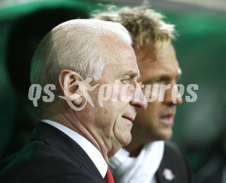 Fussball T-Mobile Bundesliga. SK Austria Kaernten gegen Red Bull Salzburg. Trainer Giovanni Trapattoni, Co-Trainer Georg Streiter (Salzburg). Klagenfurt, am 19.3.2008.

Copyright Kuess

---
pressefotos, pressefotografie, kuess, qs, qspictures, sport, bild, bilder, bilddatenbank