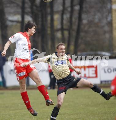 Fussball Kaerntner Liga. KAC gegen DSG Sele/Zell. Christoph Strohmaier (KAC), Samo Vidovic (Sele/Zell). Klagenfurt, am 23.3.2008.
Foto: Kuess 
---
pressefotos, pressefotografie, kuess, qs, qspictures, sport, bild, bilder, bilddatenbank