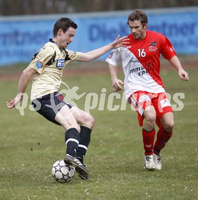 Fussball Kaerntner Liga. KAC gegen DSG Sele/Zell. Manuel Kuenstner (KAC), Stefan Wieser (Sele/Zell). Klagenfurt, am 23.3.2008.
Foto: Kuess 
---
pressefotos, pressefotografie, kuess, qs, qspictures, sport, bild, bilder, bilddatenbank