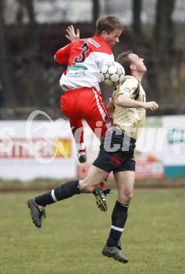 Fussball Kaerntner Liga. KAC gegen DSG Sele/Zell. Patrick Radinger (KAC), Samo Vidovic (Sele/Zell). Klagenfurt, am 23.3.2008.
Foto: Kuess 
---
pressefotos, pressefotografie, kuess, qs, qspictures, sport, bild, bilder, bilddatenbank