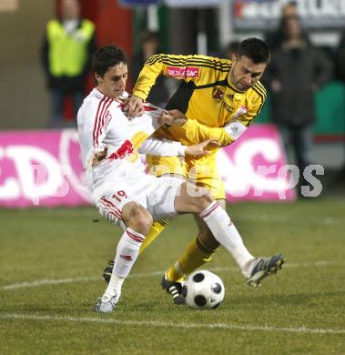 Fussball Red Zac. FC Kaernten gegen Red Bull Juniors Salzburg. Nenad Bjelica(FCK), Ernst Oebster (Salzburg). Klagenfurt, am 28.3.2008.
Copyright Kuess

---
pressefotos, pressefotografie, kuess, qs, qspictures, sport, bild, bilder, bilddatenbank