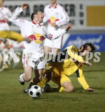 Fussball Red Zac. FC Kaernten gegen Red Bull Juniors Salzburg. Haris Bukva (FCK), Richard Kitzbichler (Salzburg). Klagenfurt, am 28.3.2008.
Copyright Kuess

---
pressefotos, pressefotografie, kuess, qs, qspictures, sport, bild, bilder, bilddatenbank