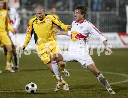 Fussball Red Zac. FC Kaernten gegen Red Bull Juniors Salzburg. Aljosa Vojnovic (FCK), Stefan Ilsanker (Salzburg). Klagenfurt, am 28.3.2008.
Copyright Kuess

---
pressefotos, pressefotografie, kuess, qs, qspictures, sport, bild, bilder, bilddatenbank