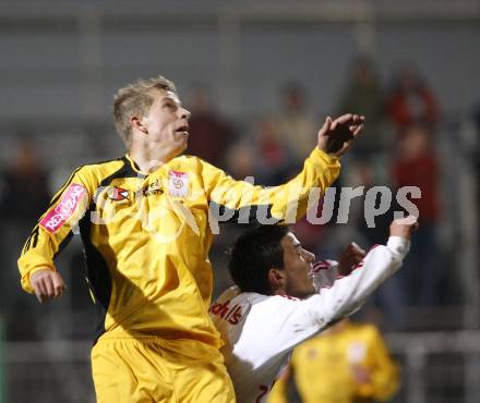 Fussball Red Zac. FC Kaernten gegen Red Bull Juniors Salzburg. Thomas Hinum (FCK), Marin Matos (Salzburg). Klagenfurt, am 28.3.2008.
Copyright Kuess

---
pressefotos, pressefotografie, kuess, qs, qspictures, sport, bild, bilder, bilddatenbank