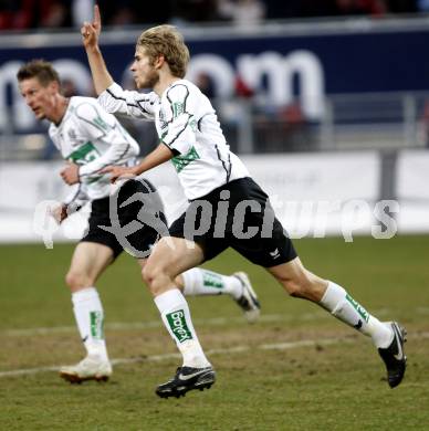 Fussball. Bundesliga. SK Austria Kelag Kaernten gegen LASK Linz.  Jubel Weber Manuel (Kaernten). Klagenfurt, 29.3.2008
Copyright Kuess

---
pressefotos, pressefotografie, kuess, qs, qspictures, sport, bild, bilder, bilddatenbank