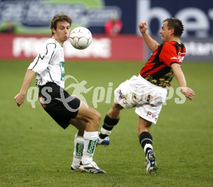 Fussball. Bundesliga. SK Austria Kelag Kaernten gegen LASK Linz.  Bubenik Wolfgang (Kaernten), Panis Juergen (LASK). Klagenfurt, 29.3.2008
Copyright Kuess

---
pressefotos, pressefotografie, kuess, qs, qspictures, sport, bild, bilder, bilddatenbank