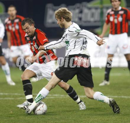 Fussball. Bundesliga. SK Austria Kelag Kaernten gegen LASK Linz.  Weber Manuel  (Kaernten), Panis Juergen (LASK). Klagenfurt, 29.3.2008
Copyright Kuess

---
pressefotos, pressefotografie, kuess, qs, qspictures, sport, bild, bilder, bilddatenbank