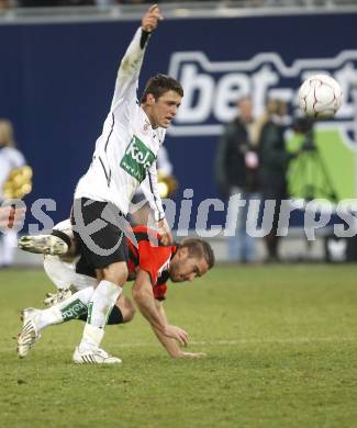 Fussball. Bundesliga. SK Austria Kelag Kaernten gegen LASK Linz.  Junuzovic Zlatko (Kaernten) Gansterer Gerald (LASK). Klagenfurt, 29.3.2008
Copyright Kuess

---
pressefotos, pressefotografie, kuess, qs, qspictures, sport, bild, bilder, bilddatenbank