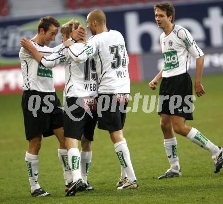 Fussball. Bundesliga. SK Austria Kelag Kaernten gegen LASK Linz.  Torjubel Austria. Klagenfurt, 29.3.2008
Copyright Kuess

---
pressefotos, pressefotografie, kuess, qs, qspictures, sport, bild, bilder, bilddatenbank