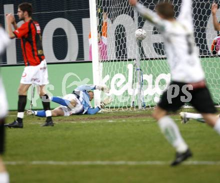 Fussball. Bundesliga. SK Austria Kelag Kaernten gegen LASK Linz.  DerBall im Tor. Jubel Kaernten, Enttaeuschung beim LASK. Klagenfurt, 29.3.2008
Copyright Kuess

---
pressefotos, pressefotografie, kuess, qs, qspictures, sport, bild, bilder, bilddatenbank