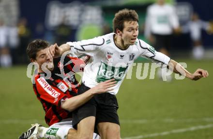 Fussball. Bundesliga. SK Austria Kelag Kaernten gegen LASK Linz.  Bubenik Wolfgang (Kaernten), Mijatovic Mario (LASK). Klagenfurt, 29.3.2008
Copyright Kuess

---
pressefotos, pressefotografie, kuess, qs, qspictures, sport, bild, bilder, bilddatenbank