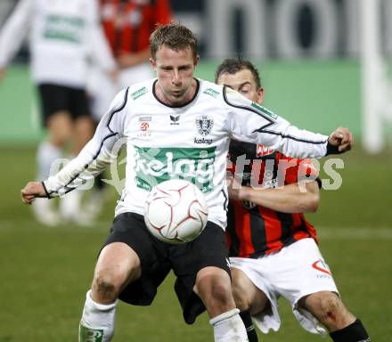 Fussball. Bundesliga. SK Austria Kelag Kaernten gegen LASK Linz.  Riedl Thomas (Kaernten), Panis Juergen (LASK). Klagenfurt, 29.3.2008
Copyright Kuess

---
pressefotos, pressefotografie, kuess, qs, qspictures, sport, bild, bilder, bilddatenbank