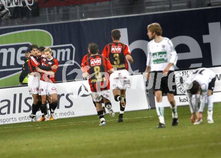 Fussball. Bundesliga. SK Austria Kelag Kaernten gegen LASK Linz.  Torjubel LASK. Klagenfurt, 29.3.2008
Copyright Kuess

---
pressefotos, pressefotografie, kuess, qs, qspictures, sport, bild, bilder, bilddatenbank