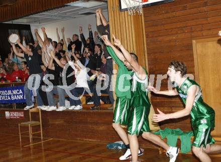 Basketball 2. Bundesliga. KOS Klagenfurt gegen Dornbirn. Jubel (KOS). Klagenfurt, am 30.3.2008.

Copyright Kuess

---
pressefotos, pressefotografie, kuess, qs, qspictures, sport, bild, bilder, bilddatenbank