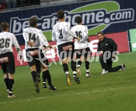 Fussball. Bundesliga. SK Austria Kelag Kaernten gegen Cashpoint SCR Altach. Torjubel Junuzovic Zlatko, Frenkie Schinkels   (Kaernten). Klagenfurt, 4.4.2008
Copyright Kuess

---
pressefotos, pressefotografie, kuess, qs, qspictures, sport, bild, bilder, bilddatenbank