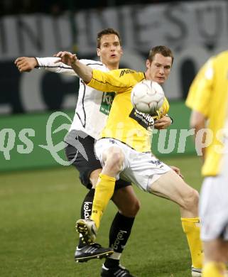 Fussball. Bundesliga. SK Austria Kelag Kaernten gegen Cashpoint SCR Altach.Pirker Thomas (Kaernten), Jaqua Jonathan (Altach). Klagenfurt, 4.4.2008
Copyright Kuess

---
pressefotos, pressefotografie, kuess, qs, qspictures, sport, bild, bilder, bilddatenbank