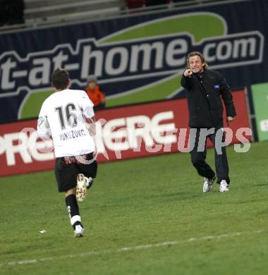 Fussball. Bundesliga. SK Austria Kelag Kaernten gegen Cashpoint SCR Altach. Torjubel Junuzovic Zlatko, Frenkie Schinkels   (Kaernten). Klagenfurt, 4.4.2008
Copyright Kuess

---
pressefotos, pressefotografie, kuess, qs, qspictures, sport, bild, bilder, bilddatenbank