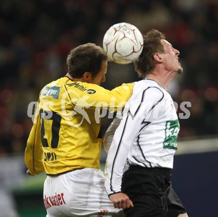 Fussball. Bundesliga. SK Austria Kelag Kaernten gegen Cashpoint SCR Altach. Plassnegger Gernot (Kaernten), Orman Alen (Altach). Klagenfurt, 4.4.2008
Copyright Kuess

---
pressefotos, pressefotografie, kuess, qs, qspictures, sport, bild, bilder, bilddatenbank