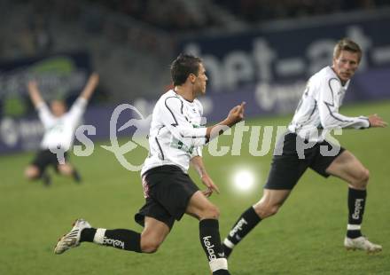 Fussball. Bundesliga. SK Austria Kelag Kaernten gegen Cashpoint SCR Altach. Torjubel Junuzovic Zlatko, Riedl Thomas (Kaernten). Klagenfurt, 4.4.2008
Copyright Kuess

---
pressefotos, pressefotografie, kuess, qs, qspictures, sport, bild, bilder, bilddatenbank