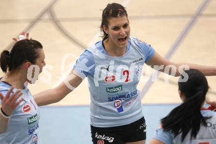 Volleyball Damen Bundesliga. ATSC Wildcats gegen ASKOE Linz Steg. Jubel Paty Krenc, Sandra Zangerl (Wildcats). Klagenfurt, am 5.4.2008.
Copyright Kuess

---
pressefotos, pressefotografie, kuess, qs, qspictures, sport, bild, bilder, bilddatenbank