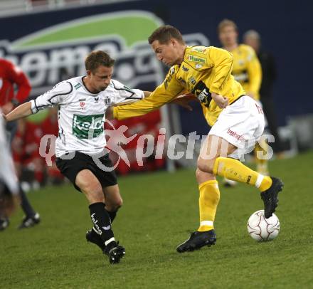 Fussball. T-Mobile Bundesliga. SK Austria Kelag Kaernten gegen Cashpoint SCR Altach. Thomas Riedl (Kaernten), Manfred Pamminger (Altach). Klagenfurt, 4.4.2008
Copyright Kuess

---
pressefotos, pressefotografie, kuess, qs, qspictures, sport, bild, bilder, bilddatenbank