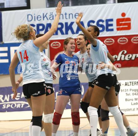 Volleyball Damen Bundesliga. ATSC Wildcats gegen ASKOE Linz Steg. Jubel Wildcats. Klagenfurt, am 5.4.2008.
Copyright Kuess

---
pressefotos, pressefotografie, kuess, qs, qspictures, sport, bild, bilder, bilddatenbank