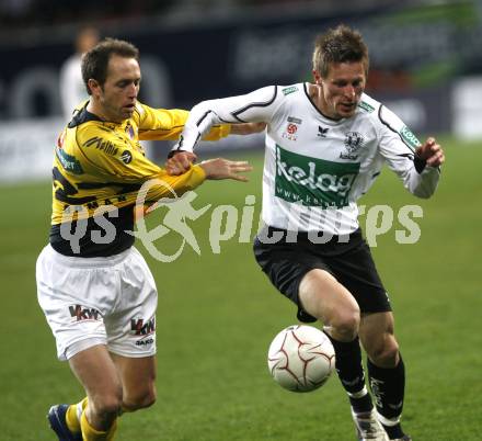 Fussball. T-Mobile Bundesliga. SK Austria Kelag Kaernten gegen Cashpoint SCR Altach. Gernot Plassnegger (Kaernten), Alen Orman (Altach). Klagenfurt, 4.4.2008
Copyright Kuess

---
pressefotos, pressefotografie, kuess, qs, qspictures, sport, bild, bilder, bilddatenbank