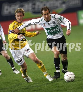 Fussball. T-Mobile Bundesliga. SK Austria Kelag Kaernten gegen Cashpoint SCR Altach. Gerald Krajic (Kaernten), Alexander Guem (Altach). Klagenfurt, 4.4.2008
Copyright Kuess

---
pressefotos, pressefotografie, kuess, qs, qspictures, sport, bild, bilder, bilddatenbank