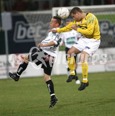 Fussball. T-Mobile Bundesliga. SK Austria Kelag Kaernten gegen Cashpoint SCR Altach. Thomas Riedl (Kaernten), Manfred Pamminger (Altach). Klagenfurt, 4.4.2008
Copyright Kuess

---
pressefotos, pressefotografie, kuess, qs, qspictures, sport, bild, bilder, bilddatenbank