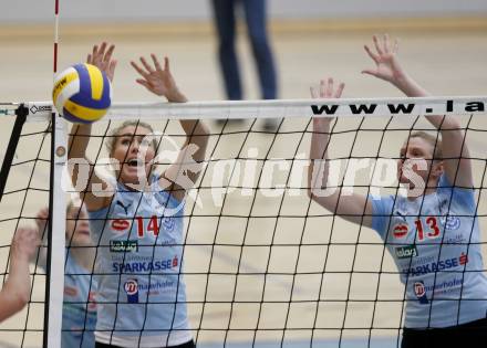 Volleyball Damen Bundesliga. ATSC Wildcats gegen ASKOE Linz Steg. Rese Mc Natt, Sigrid Sumper (Wildcats). Klagenfurt, am 5.4.2008.
Copyright Kuess

---
pressefotos, pressefotografie, kuess, qs, qspictures, sport, bild, bilder, bilddatenbank