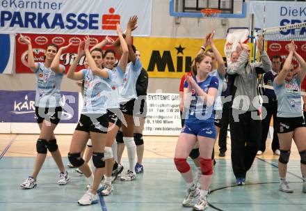 Volleyball Damen Bundesliga. ATSC Wildcats gegen ASKOE Linz Steg. Jubel (Wildcats). Klagenfurt, am 5.4.2008.
Copyright Kuess/Nadja Kuess

---
pressefotos, pressefotografie, kuess, qs, qspictures, sport, bild, bilder, bilddatenbank