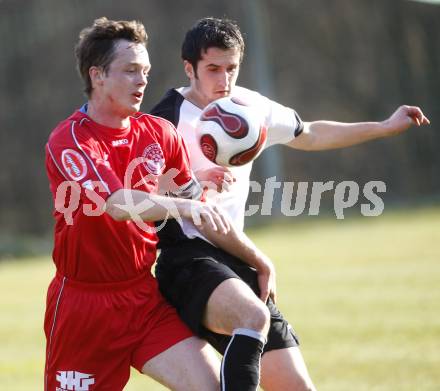 Fussball Unterliga Ost. Ludmannsdorf gegen Welzenegg.Roman Weber (Ludmannsdorf), Blendi Bilali (Welzenegg). Ludmannsdorf, am 6.4.2008.
Copyright Kuess

---
pressefotos, pressefotografie, kuess, qs, qspictures, sport, bild, bilder, bilddatenbank