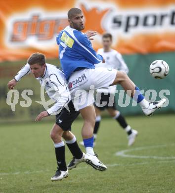 Fussball Regionalliga. SK Austria Kaernten Amateure gegen Gmunden. Bernd Schierhuber (Kaernten), Stefan Duvnjak (Gmunden). Klagenfurt, am 6.4.2008.
Copyright Kuess

---
pressefotos, pressefotografie, kuess, qs, qspictures, sport, bild, bilder, bilddatenbank