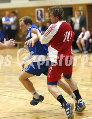 Handball. SVVW Klagenfurt gegen SC Ferlach. Marc Krenn (SVVW), Franz Stefan Stockbauer (Ferlach).  Klagenfurt, am 6.4.2008
Copyright Kuess

---
pressefotos, pressefotografie, kuess, qs, qspictures, sport, bild, bilder, bilddatenbank