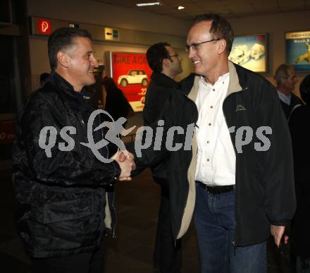 EBEL. Eishockey Bundesliga. Giuseppe Mion, Trainer Larry Huras (VSV). Klagenfurt, am 14.3.2008.
Foto: Kuess 
---
pressefotos, pressefotografie, kuess, qs, qspictures, sport, bild, bilder, bilddatenbank