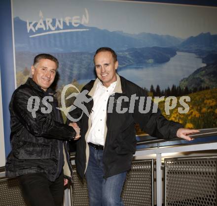 EBEL. Eishockey Bundesliga. Giuseppe Mion, Trainer Larry Huras (VSV). Klagenfurt, am 14.3.2008.
Foto: Kuess 
---
pressefotos, pressefotografie, kuess, qs, qspictures, sport, bild, bilder, bilddatenbank