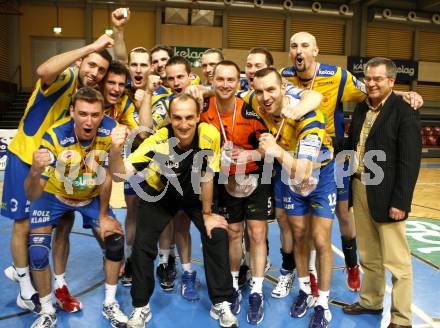 Volleyball. Bundesliga. HYPO VBK Klagenfurt gegen SK Aich/Dob. Jubel (AICH). Klagenfurt, 13.4.2008
Copyright Kuess

---
pressefotos, pressefotografie, kuess, qs, qspictures, sport, bild, bilder, bilddatenbank