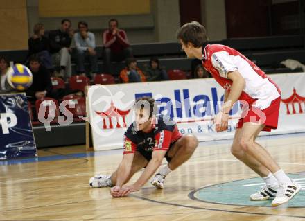 Volleyball. Bundesliga. HYPO VBK Klagenfurt gegen SK Aich/Dob. David Quinn, Alexander Huber (HYPO). Klagenfurt, 13.4.2008
Copyright Kuess

---
pressefotos, pressefotografie, kuess, qs, qspictures, sport, bild, bilder, bilddatenbank