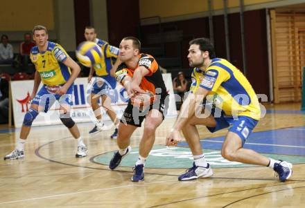 Volleyball. Bundesliga. HYPO VBK Klagenfurt gegen SK Aich/Dob. Miroslav Svoboda, Peter Polony, Martin Pipa, David Slatinek (AICH). Klagenfurt, 13.4.2008
Copyright Kuess

---
pressefotos, pressefotografie, kuess, qs, qspictures, sport, bild, bilder, bilddatenbank