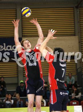 Volleyball. Bundesliga. HYPO VBK Klagenfurt gegen SK Aich/Dob. Shane Alexander,Adam Simac (HYPO). Klagenfurt, 13.4.2008
Copyright Kuess

---
pressefotos, pressefotografie, kuess, qs, qspictures, sport, bild, bilder, bilddatenbank