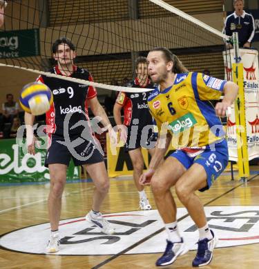 Volleyball. Bundesliga. HYPO VBK Klagenfurt gegen SK Aich/Dob. Peter Vanik, David Quinn (HYPO), Pavel Reznicek (AICH). Klagenfurt, 13.4.2008
Copyright Kuess

---
pressefotos, pressefotografie, kuess, qs, qspictures, sport, bild, bilder, bilddatenbank