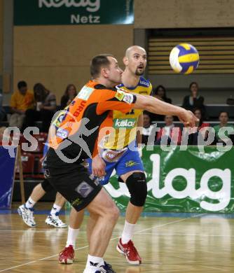 Volleyball. Bundesliga. HYPO VBK Klagenfurt gegen SK Aich/Dob. Marek Golstajn, Martin Pipa (AICH). Klagenfurt, 13.4.2008
Copyright Kuess

---
pressefotos, pressefotografie, kuess, qs, qspictures, sport, bild, bilder, bilddatenbank