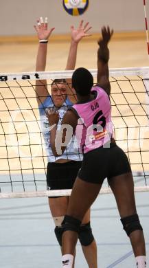 Volleyball Damen Bundesliga. ATSC Wildcats gegen Post SV Wien. Paty Krenc (Wildcats), Diana Ojo (Post). Klagenfurt, am 16.4.2008.
Copyright Kuess

---
pressefotos, pressefotografie, kuess, qs, qspictures, sport, bild, bilder, bilddatenbank