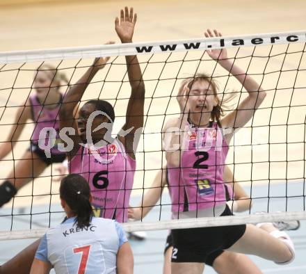 Volleyball Damen Bundesliga. ATSC Wildcats gegen Post SV Wien. Diana Ojo, Kristyna Pastulova (Post). Klagenfurt, am 16.4.2008.
Copyright Kuess

---
pressefotos, pressefotografie, kuess, qs, qspictures, sport, bild, bilder, bilddatenbank