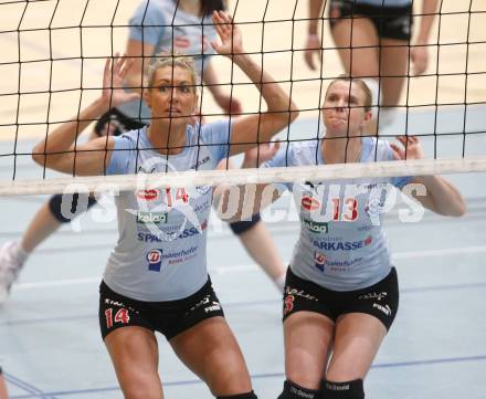 Volleyball Damen Bundesliga. ATSC Wildcats gegen Post SV Wien. Therese Mc Natt, Sigrid Sumper (Wildcats). Klagenfurt, am 16.4.2008.
Copyright Kuess

---
pressefotos, pressefotografie, kuess, qs, qspictures, sport, bild, bilder, bilddatenbank